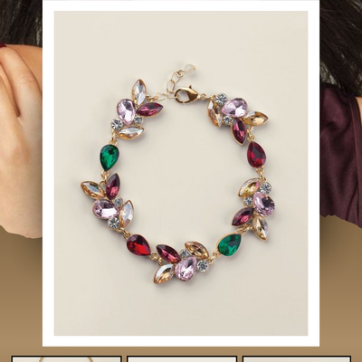 Autumn crystal fallscape bracelet