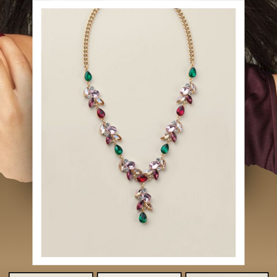 Autumn crystal fallscape necklace