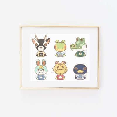 Animal friends boys collection collage print - Thumbnail 1