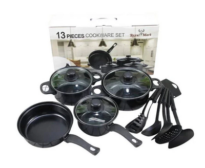 13 Piece Cookware Set  Pot  Frying Pan with Lid And Shovel Kitchenware Set