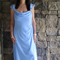 Simple Blue Mother Of The Bride/ Groom Dresses Formal Evening Dress - Thumbnail 1