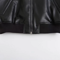 Women’s Autumn Winter Faux Leather Motorcycle Jacket - Thumbnail 2