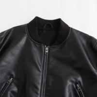 Women’s Autumn Winter Faux Leather Motorcycle Jacket - Thumbnail 5