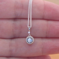 BOXED GIFT/Sterling Silver Blue Topaz Gemstone Pendant & Chain/Blue Topaz Necklace/Blue Topaz Jewellery/Blue Topaz Jewelry/Topaz Necklace/UK - Thumbnail 4
