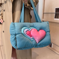LOVE HEART PUFFER TOTE BAG - Thumbnail 3
