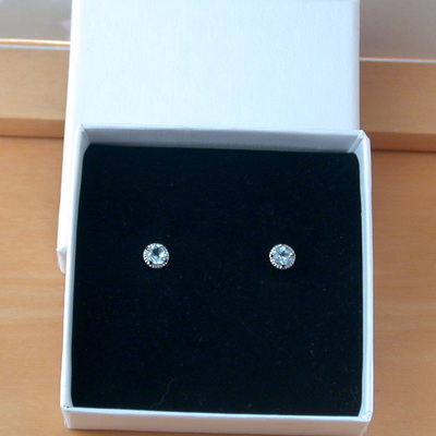 Boxed gift/sterling silver blue topaz stud earrings/topaz earrings/topaz jewellery/topaz jewelry/topaz earrings/november birthstone/uk