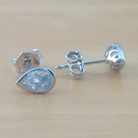 BOXED GIFT/Sterling Silver Blue Topaz Teardrop Stud Earrings/Topaz Earrings/Topaz Jewellery/Topaz Jewelry/Gemstone Earrings/UK - Thumbnail 1