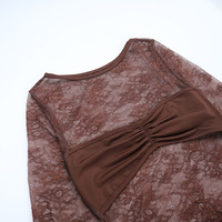 Fashionable and sexy lace stitching long-sleeved dress - Thumbnail 1