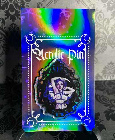 'Violet Luna' 2.5" acrylic pin