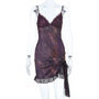 Lace bust hip-hugging ruffled dress-1