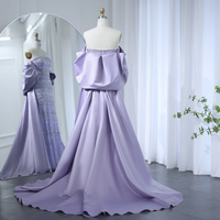  Luxury Dubai Sage Green Evening Dresses with Cape - Thumbnail 7