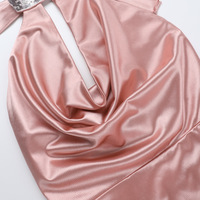Sexy halterneck dress with open back and sparkling collar - Thumbnail 2