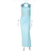 Retro niche glitter tube top slim fit dress - Thumbnail 7