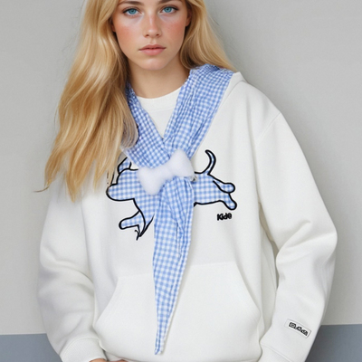 Sweet and cute puppy design hooded sweatshirt