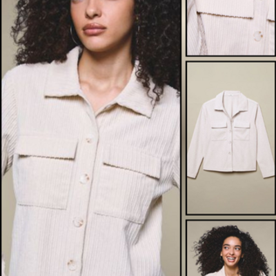Corduroy short shacket