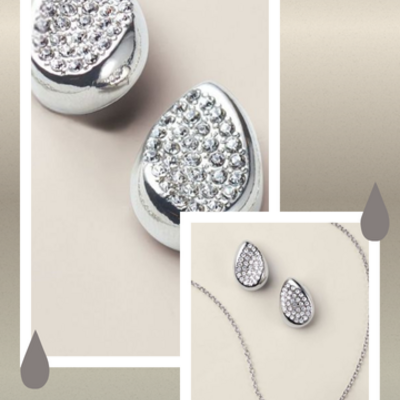 Glistening droplet necklace & earring set