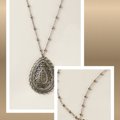 Fused filigree pendant necklace