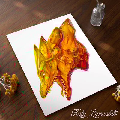 Amber dragon - print - Thumbnail 1