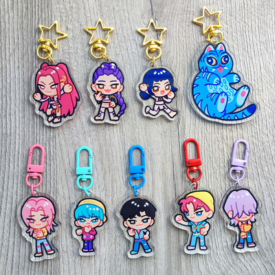 Huntrix Rumi Mira Zoey Kpop Demon Hunters keychain - Thumbnail 3