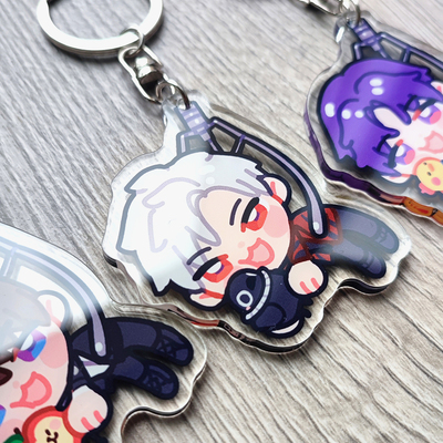 Love and deepspace Caleb Sylus Xavier Rafayel Zayne claw crane machine keychain - Thumbnail 2