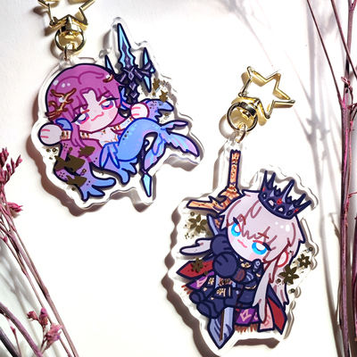 Love and deepspace Xavier King of Darknight Rafayel Sea God 3rd Myth keychain - Thumbnail 4