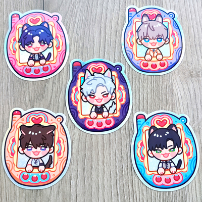 Love and deepspace caleb sylus xavier rafayel zayne tamagotchi 3rd myth holographic sticker