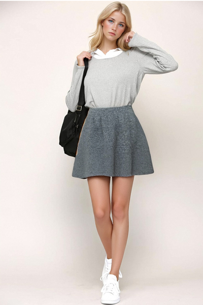 Fashion sexy hot girl elastic waist knitted short skirt