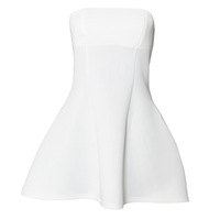 Solid color casual sleeveless backless tube top slim short dress - Thumbnail 3