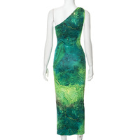 Printed one-shoulder high-waisted skirt - Thumbnail 4