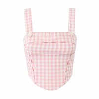 Wear women's plaid irregular camisole sexy navel-baring top - Thumbnail 2