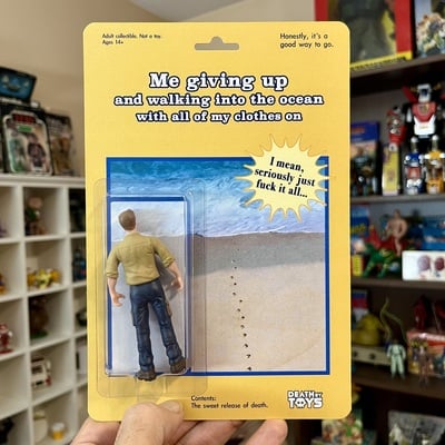 Giving up action figure 