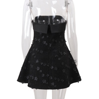 Sexy tube top backless fashionable slim fit floral dress A-line skirt short skirt - Thumbnail 6