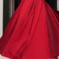 Premium Cut Bridal Gown Dress In Solid Velvet Satin, Square Neck+ Hollow Deep V Back, Piano Perform Suit Elegant Prom Dress - Thumbnail 3