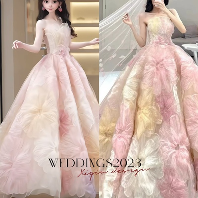 Sparkling pink tulle prom dress: strapless sequin a-line