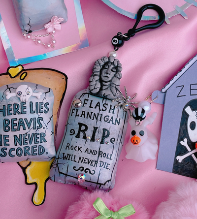Flash Flannigan tombstone keychain