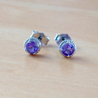 BOXED GIFT SET/Sterling Silver Amethyst Pendant & Chain/Amethyst Necklace/Amethyst Jewellery/Amethyst Earrings/UK - Thumbnail 4