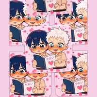 Chibi Yoshiki & Hikaru Reading Yaoi Sticker - Thumbnail 1