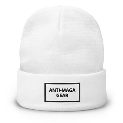 Anti maga embroidered beanie