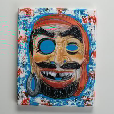 Burly pirate - painting of vintage halloween mask
