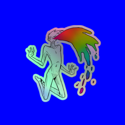 Vomitguy -- holographic sticker <3