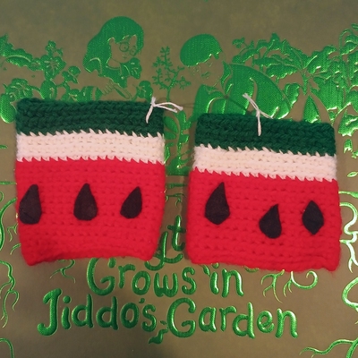 Watermelon can/water bottle cozies