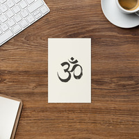 Om, Ohm or Aum Buddhist Sacred Symbol Greeting Card - Thumbnail 1