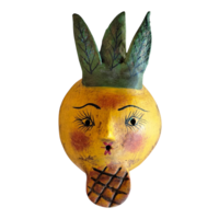 Coconut mask. Collectibles. Home decoration. Wall decoration. Interior decoration. Mexican mask. Mexican craft. Mexican Folk Art. - Thumbnail 6