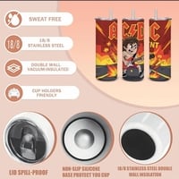 AC/DC Thunder Rock Tumbler - Electric Guitar Lightning Bolt Travel Cup with Explosive Design | Free Ship - Thumbnail 2