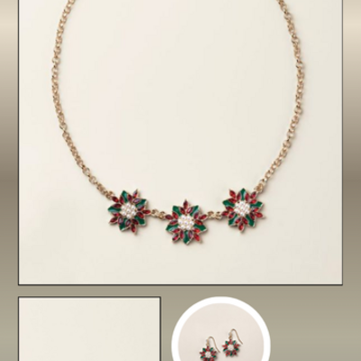 Classic poinsettia necklace - Thumbnail 2