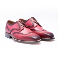 Crafted Leather Classic Pink Black Shaded Leather Oxford Dress Shoes - Thumbnail 5