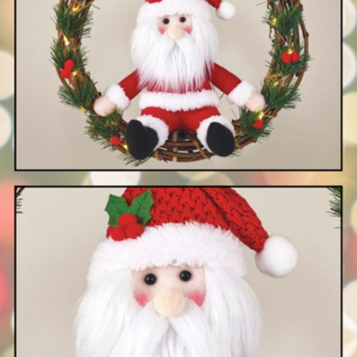 Santa's wreath door greeter