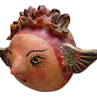 Coconut mask. Collectibles. Home decoration. Wall decoration. Interior decoration. Mexican mask. Mexican craft. Mexican Folk Art. - Thumbnail 2