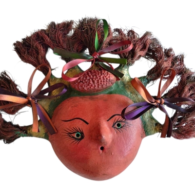 Coconut mask. collectibles. home decoration. wall decoration. interior decoration. mexican mask. mexican craft. mexican folk art.