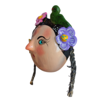 Vibrant Coconut mask. Collectibles. Home decoration. Wall decoration. Interior decoration. Mexican mask. Mexican craft. Mexican Folk Art. - Thumbnail 2